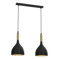 Suspension filaire NOAK 2xE27/15W/230V noir/doré