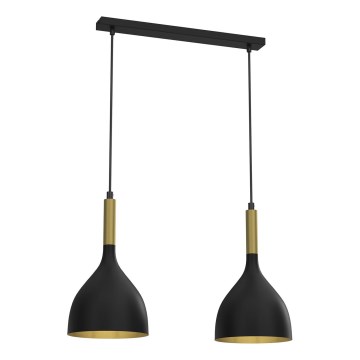 Suspension filaire NOAK 2xE27/15W/230V noir/doré
