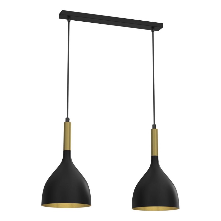 Suspension filaire NOAK 2xE27/15W/230V noir/doré