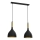 Suspension filaire NOAK 2xE27/15W/230V noir/doré