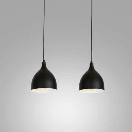 Suspension filaire NOAK 2xE27/15W/230V noir