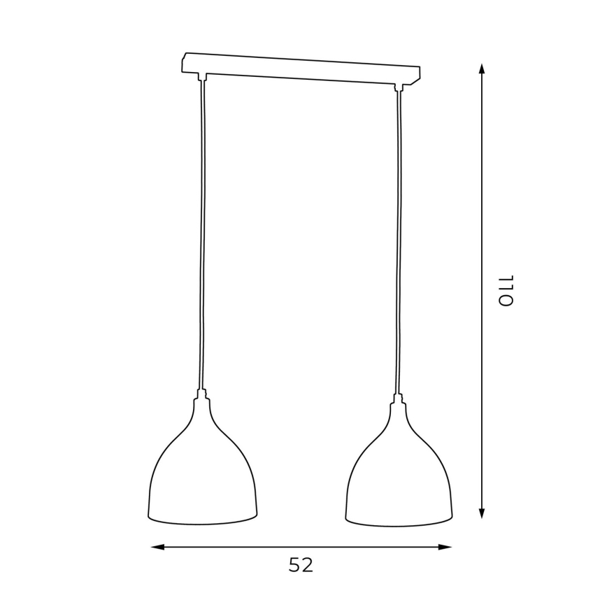 Suspension filaire NOAK 2xE27/15W/230V noir