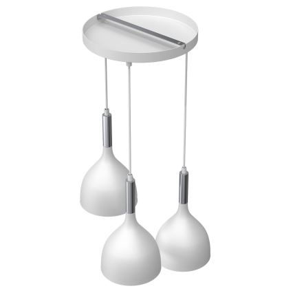Suspension filaire NOAK 3xE27/15W/230V blanc/chrome brillant