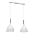 Suspension filaire NOAK WOOD 2xE27/15W/230V blanc/hêtre