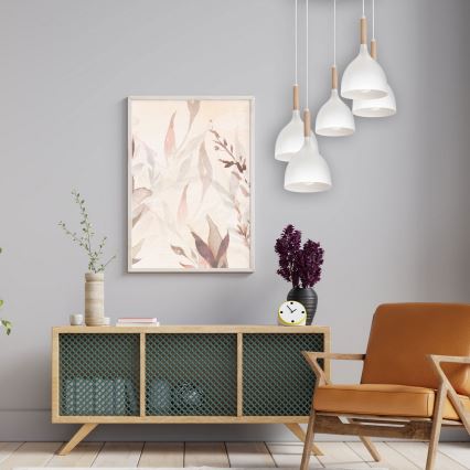 Suspension filaire NOAK WOOD 5xE27/15W/230V blanc/hêtre