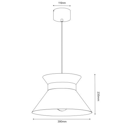 Suspension filaire NORGE 1xE27/15W/230V laiton/doré