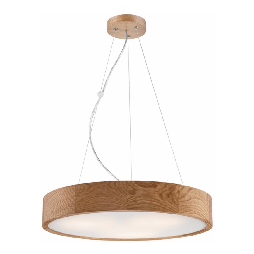 Suspension filaire OAK 3xE27/60W/230V chêne ø 47,5 cm - certifié FSC