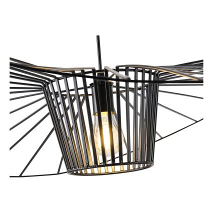 Suspension filaire OGGI 1xE27/40W/230V d. 100 cm noir