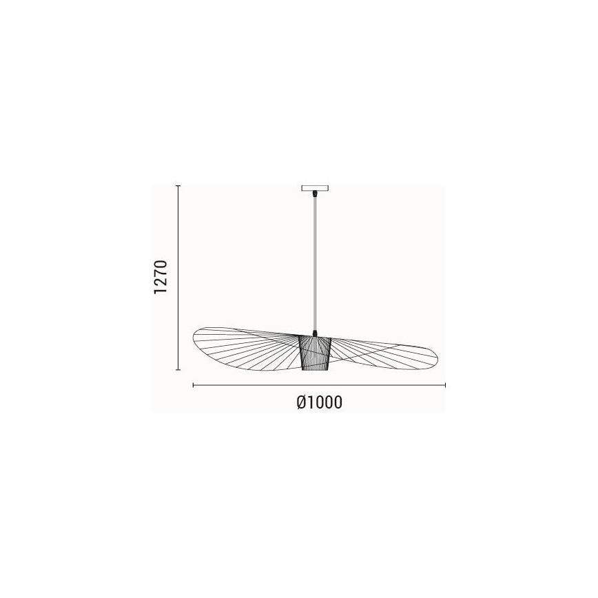 Suspension filaire OGGI 1xE27/40W/230V d. 100 cm noir