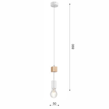 Suspension filaire ORAZIO 1xE27/60W/230V hêtre - certifié FSC