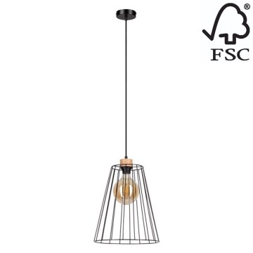 Suspension filaire ORAZIO 1xE27/60W/230V chêne - certifié FSC