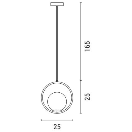 Suspension filaire ORBA 1xE27/15W/230V laiton