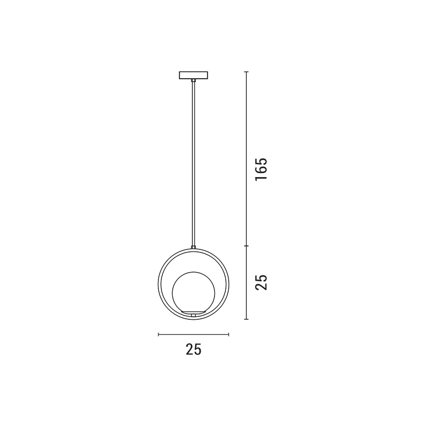 Suspension filaire ORBA 1xE27/15W/230V laiton