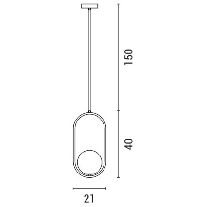 Suspension filaire ORBA 1xE27/15W/230V laiton