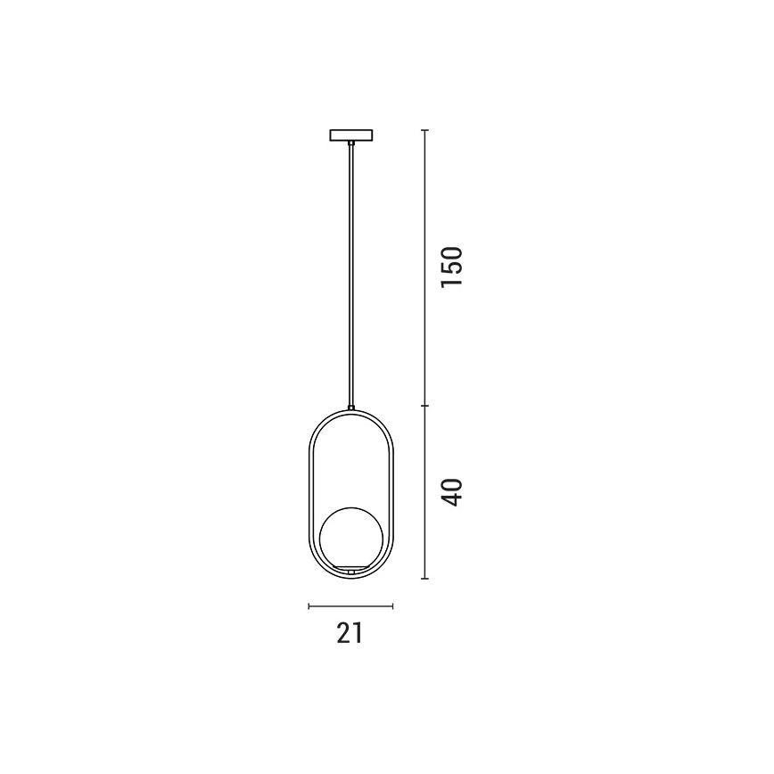Suspension filaire ORBA 1xE27/15W/230V laiton