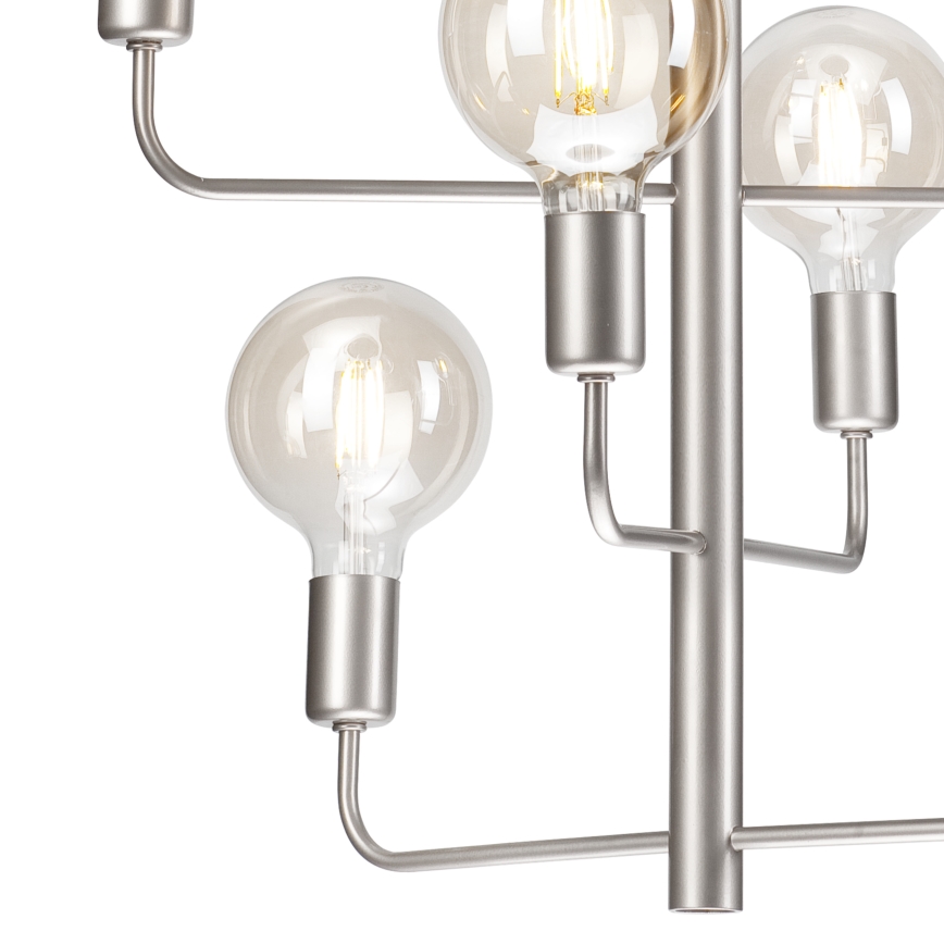 Suspension filaire ORLANDO 8xE27/60W/230V argentée