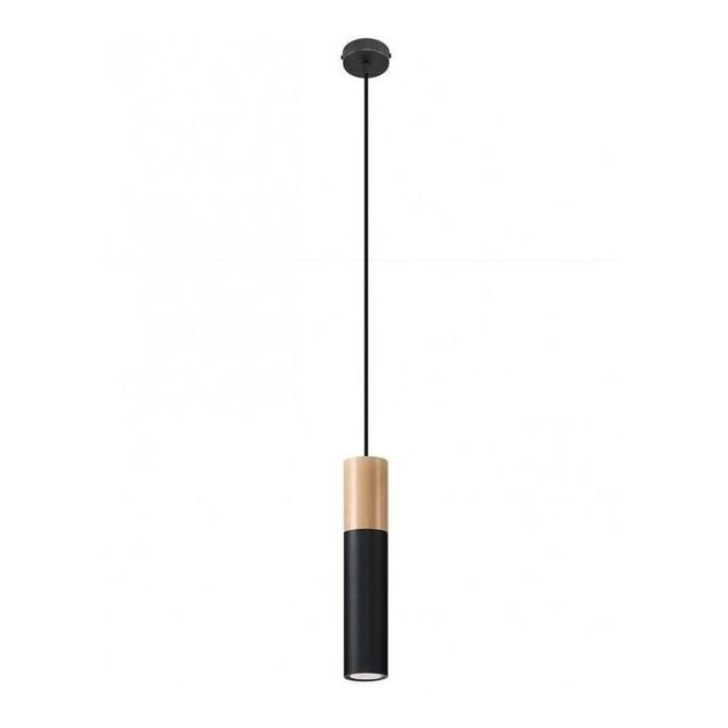 Suspension filaire PABLO 1xGU10/40W/230V noir/hêtre