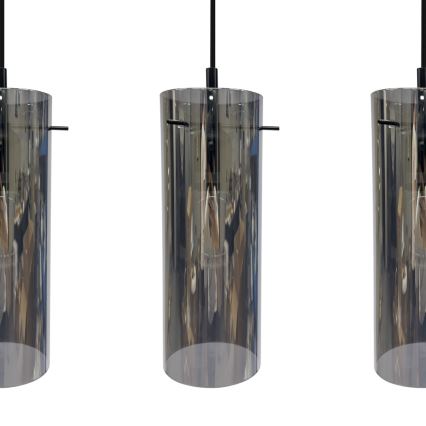 Suspension filaire PADOVA 3xE27/15W/230V noir