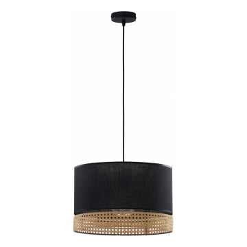Suspension filaire PAGLIA 1xE27/15W/230V noir/rotin