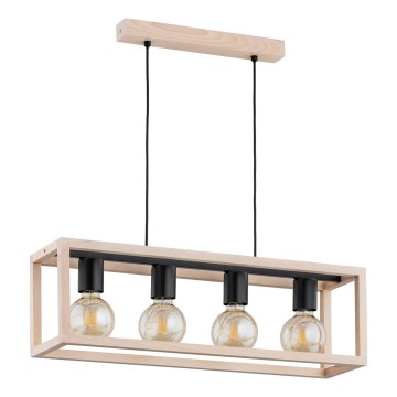 Suspension filaire PAKO 4xE27/15W/230V beige
