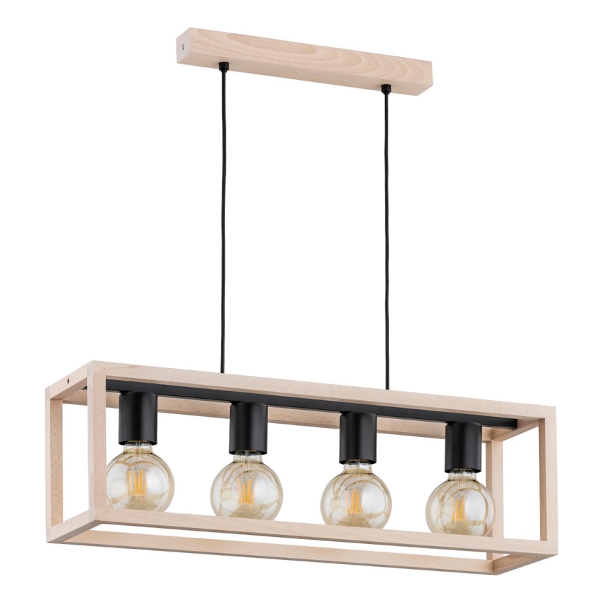 Suspension filaire PAKO 4xE27/15W/230V beige