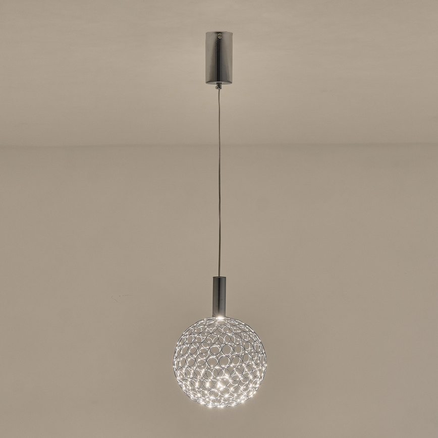 Suspension filaire PERFORATO LED/6,3W/230V 3000K chrome brillant d. 20 cm