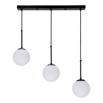 Suspension filaire POMPEI 3xE27/40W/230V noir