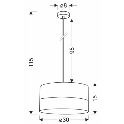 Suspension filaire PORTO 1xE27/60W/230V noir/marron