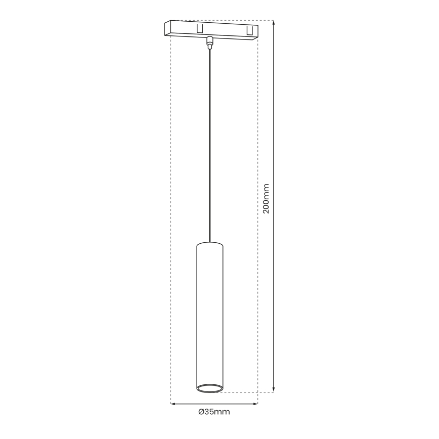 Suspension filaire pour système de rail MAGNETIC TRACK 1xLED/7W/48V