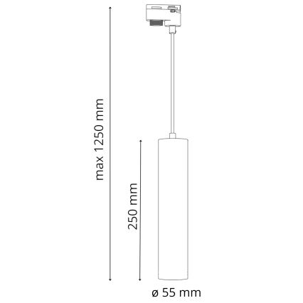 Suspension filaire pour système de rail MARIBEL 3xGU10/10W/230V + 1 m rail système blanc