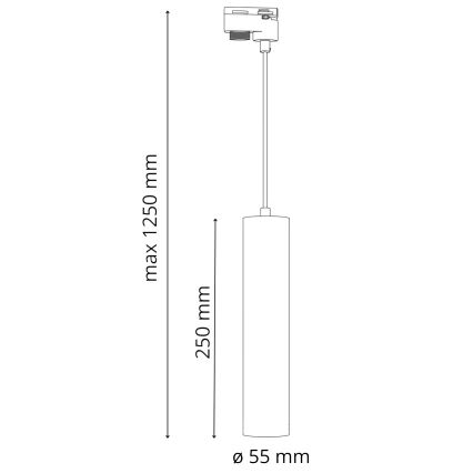 Suspension filaire pour système de rail MARIBEL 3xGU10/10W/230V + 1 m rail système noir