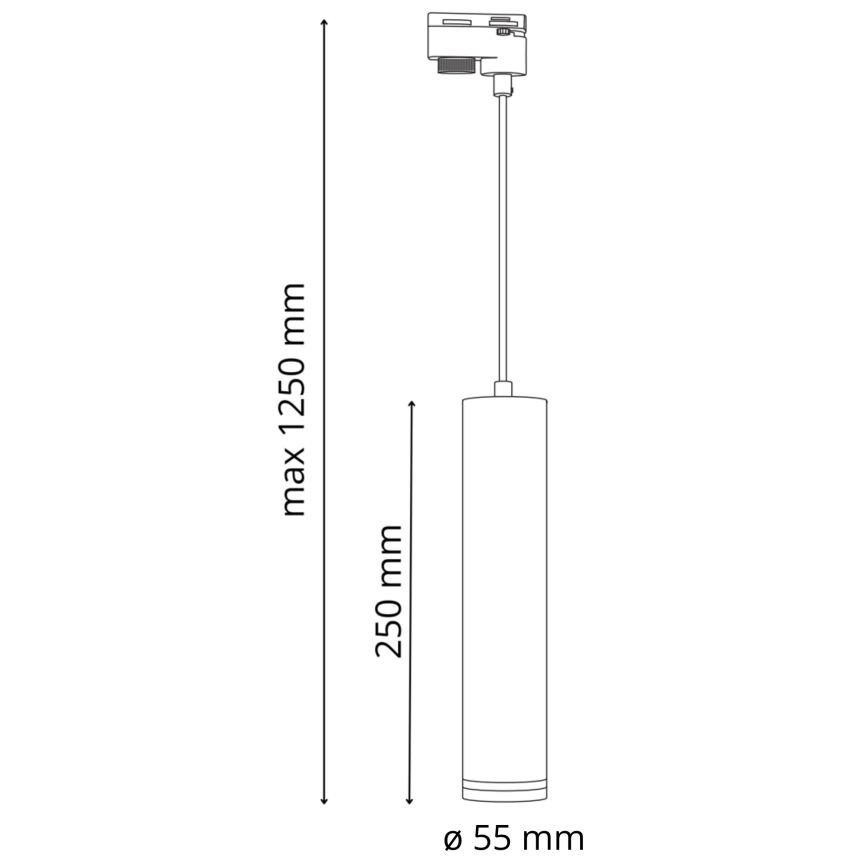 Suspension filaire pour système de rail PARIS 3xGU10/10W/230V + 1 m rail système blanc