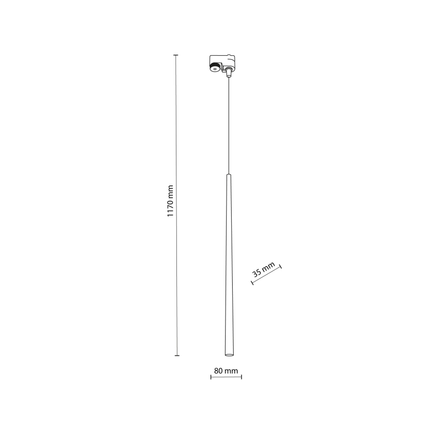Suspension filaire pour système de rail monophasé PIANO 1xG9/8W/230V doré/noir