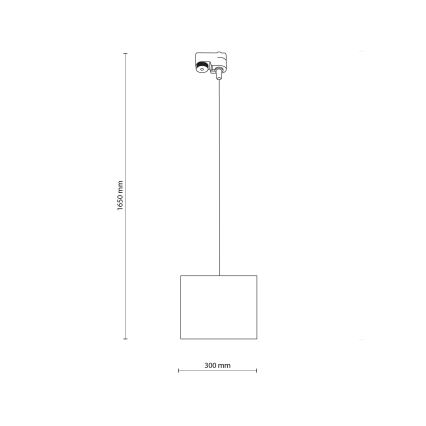Suspension filaire pour système de rail monophasé TRACER 1xE27/15W/230V d. 30 cm noir