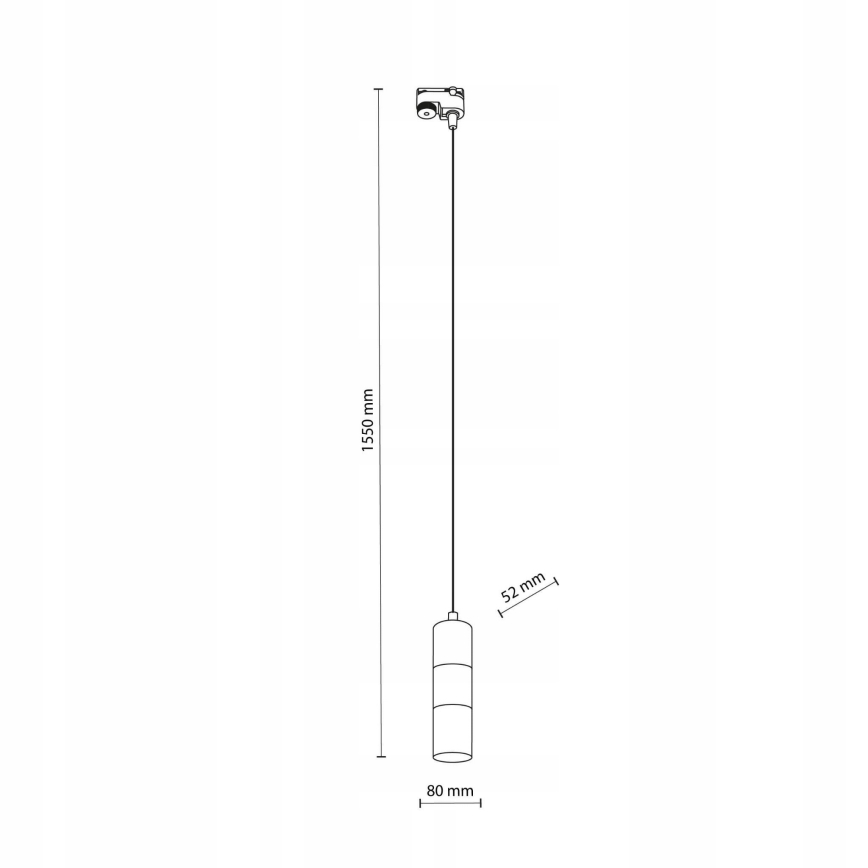 Suspension filaire pour système de rail monophasé TRACER 1xGU10/10W/230V noir/doré