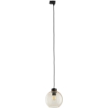 Suspension filaire pour système de rail triphasé CUBUS 1xE27/15W/230V noir/fumé beige