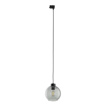 Suspension filaire pour système de rail triphasé CUBUS 1xE27/15W/230V noir/fumé noir
