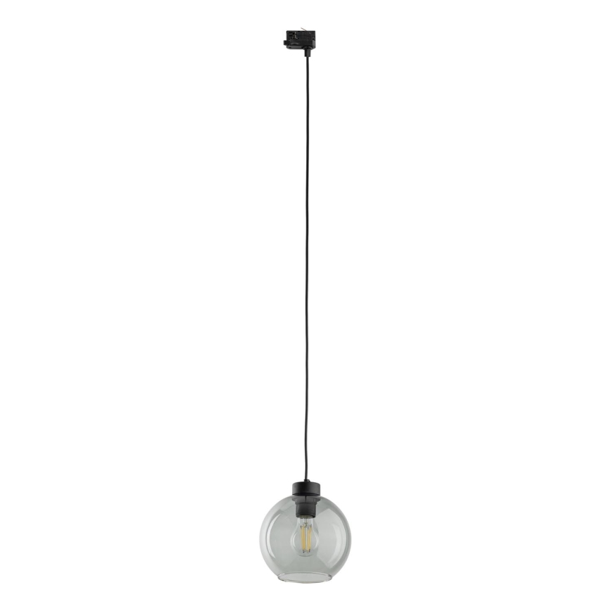 Suspension filaire pour système de rail triphasé CUBUS 1xE27/15W/230V noir/fumé noir