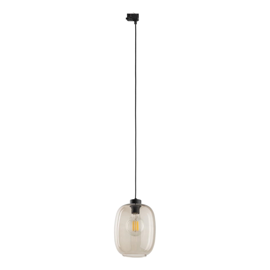 Suspension filaire pour système de rail triphasé ELIO 1xE27/15W/230V noir/fumé beige