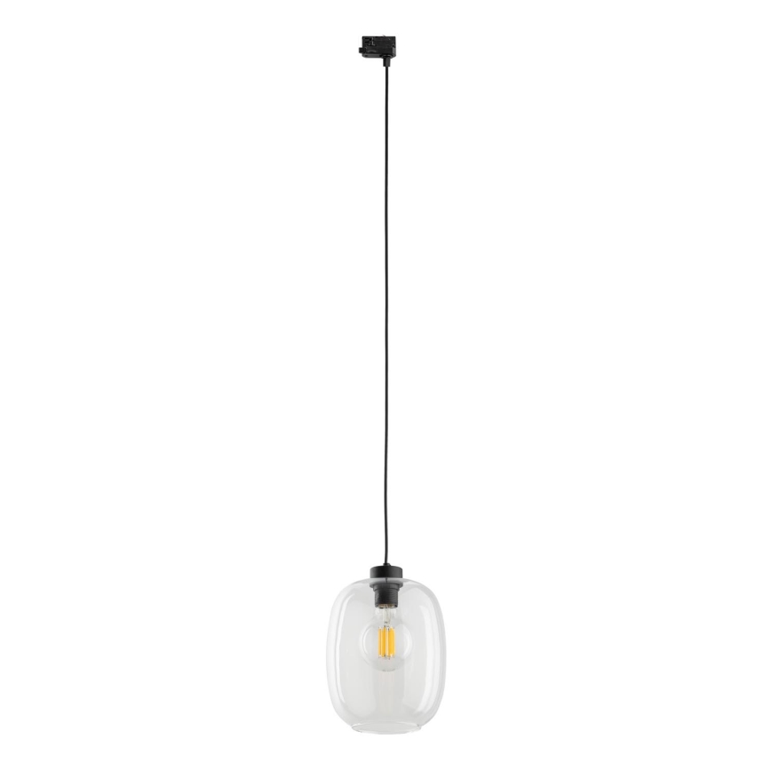 Suspension filaire pour système de rail triphasé ELIO 1xE27/15W/230V noir/transparent