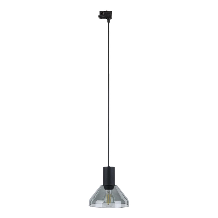 Suspension filaire pour système de rail triphasé NEO 1xE27/15W/230V noir/fumé noir