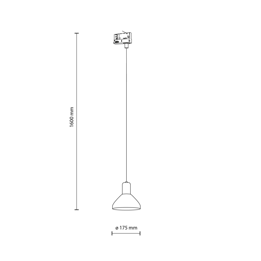 Suspension filaire pour système de rail triphasé NEO 1xE27/15W/230V noir/fumé noir