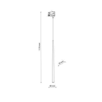 Suspension filaire pour système de rail triphasé PIANO 1xG9/8W/230V doré/noir