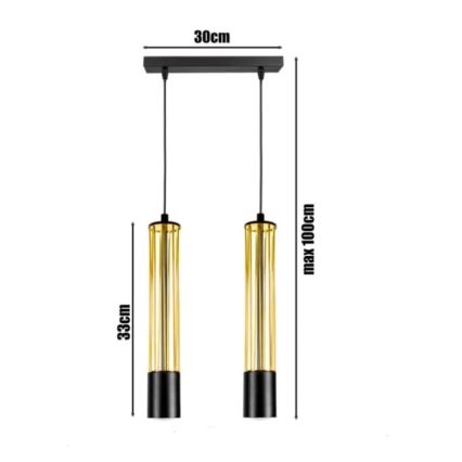 Suspension filaire PRESCOT 2xGU10/40W/230V doré