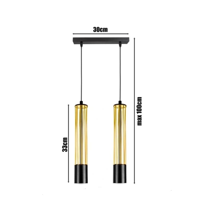 Suspension filaire PRESCOT 2xGU10/40W/230V doré
