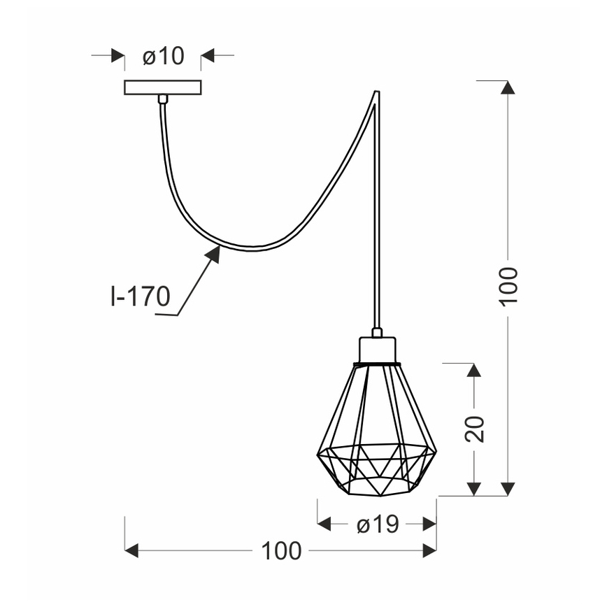 Suspension filaire PRIMO 1xE27/60W/230V araignée