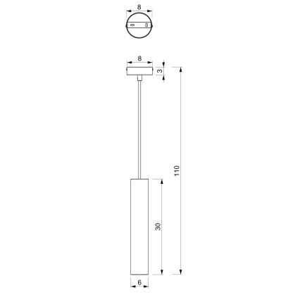 Suspension filaire RAITO 1xGU10/8W/230V laiton