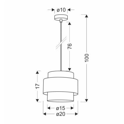 Suspension filaire RATTAN 1xE27/40W/230V blanc/marron