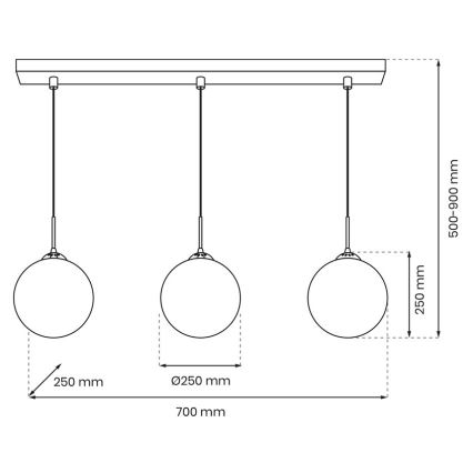 Suspension filaire REFLEX 3xE14/40W/230V