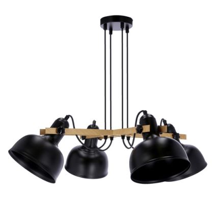 Suspension filaire RENO 4xE27/40W/230V noir/marron
